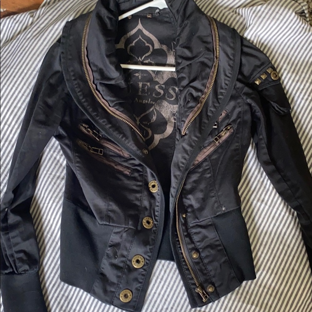 GUESS black denim jacket S